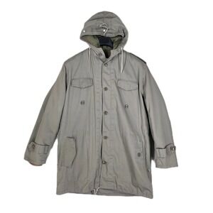 Vtg German Military Field Parka Jacket Pflegeleicht Mens 54 US 44 Beige Lined